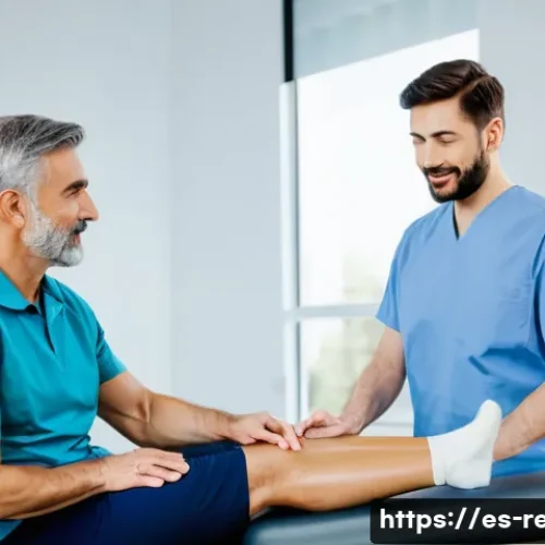 물리치료와 운동치료 차이 - A professional physical therapist in a modern clinic setting, wearing a clean uniform and assisting ...